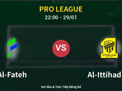 🔴 Trực Tiếp: Al-Fateh 0-0 Al-Ittihad FC – Link Xem Pro League (Full HD)