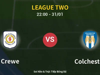 Soi Kèo Crewe vs Colchester – 22:00 31/01 | Nhận Định, Dự Đoán Tỷ Số