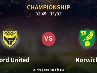 Kết Quả: Oxford United 0-3 Norwich – Highlight & Bàn Thắng | Championship