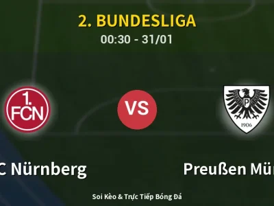 Kết Quả: 1. FC Nürnberg 1-1 Preußen Münster – Highlight & Bàn Thắng | 2. Bundesliga