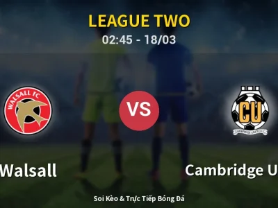 Kết Quả: Walsall 0-0 Cambridge United – Highlight & Bàn Thắng | League Two