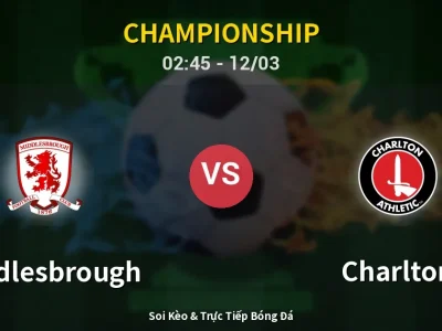 Kết Quả: Middlesbrough 0-1 Charlton – Highlight & Bàn Thắng | Championship