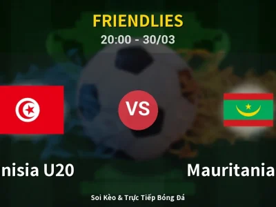🔴 Trực Tiếp: Tunisia U20 2-0 Mauritania U20 – Link Xem Friendlies (Full HD)
