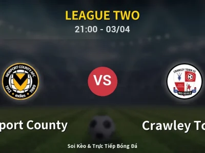 🔴 Trực Tiếp: Newport County 0-2 Crawley Town – Link Xem League Two (Full HD)