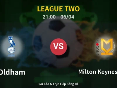 Soi Kèo Oldham vs Milton Keynes Dons – 21:00 06/04 | Nhận Định, Dự Đoán Tỷ Số