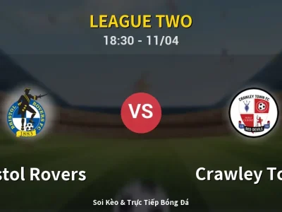 Soi Kèo Bristol Rovers vs Crawley Town – 18:30 11/04 | Nhận Định, Dự Đoán Tỷ Số