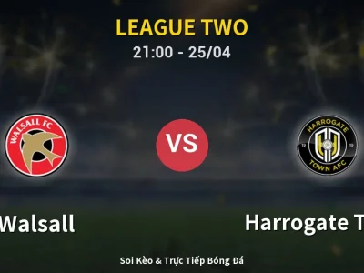Soi Kèo Walsall vs Harrogate Town – 21:00 25/04 | Nhận Định, Dự Đoán Tỷ Số
