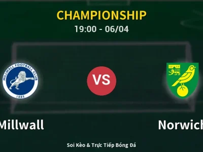 Soi Kèo Millwall vs Norwich – 19:00 06/04 | Nhận Định, Dự Đoán Tỷ Số