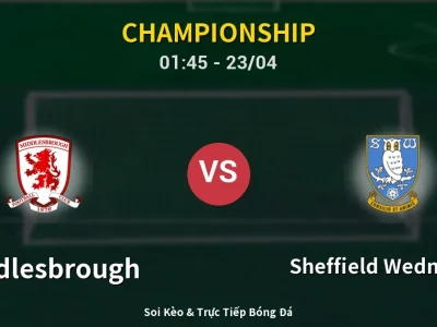 Kết Quả: Middlesbrough 1-0 Sheffield Wednesday – Highlight & Bàn Thắng | Championship