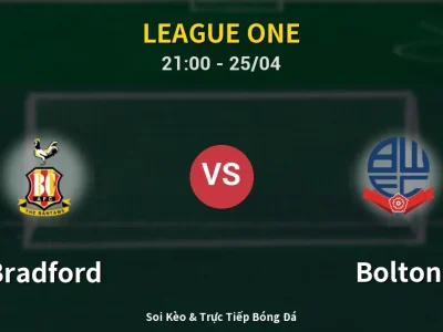Soi Kèo Bradford vs Bolton – 21:00 25/04 | Nhận Định, Dự Đoán Tỷ Số