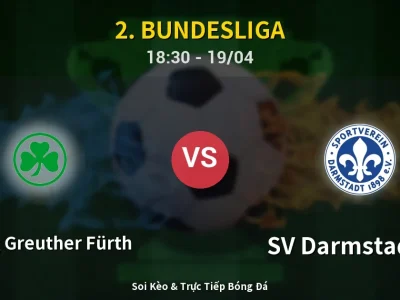 Kết Quả: SpVgg Greuther Fürth 3-2 SV Darmstadt 98 – Highlight & Bàn Thắng | 2. Bundesliga
