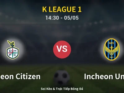 Soi Kèo Daejeon Citizen vs Incheon United – 14:30 05/05 | Nhận Định, Dự Đoán Tỷ Số